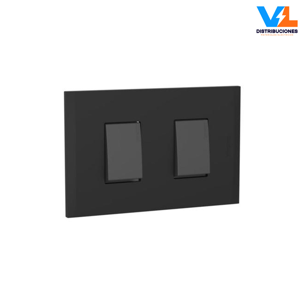 Interruptor Unipolar Doble Negro