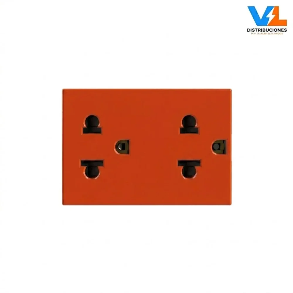 Toma Dúplex Universal C/T 15/16A Matix Go 3 Mod Naranja