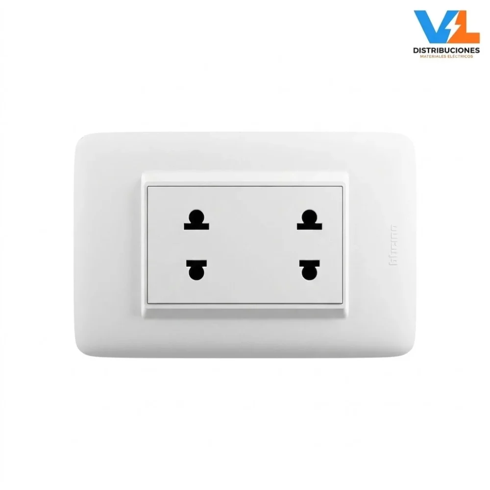Tomacorriente Doble Universal Blanco Dplus Bticino