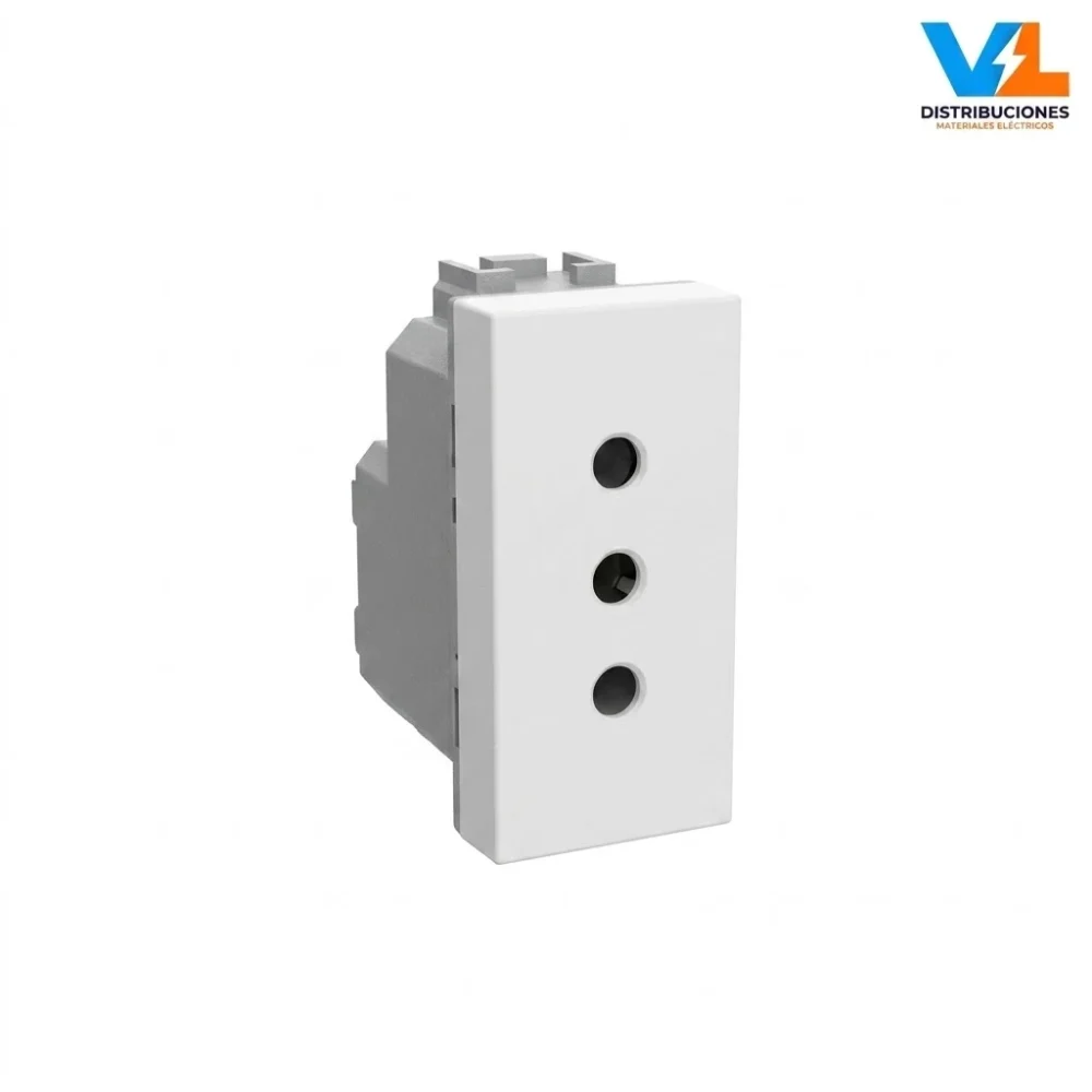 Toma 3 en Línea 2P+T 10A Matix Go 1 Mod Blanco