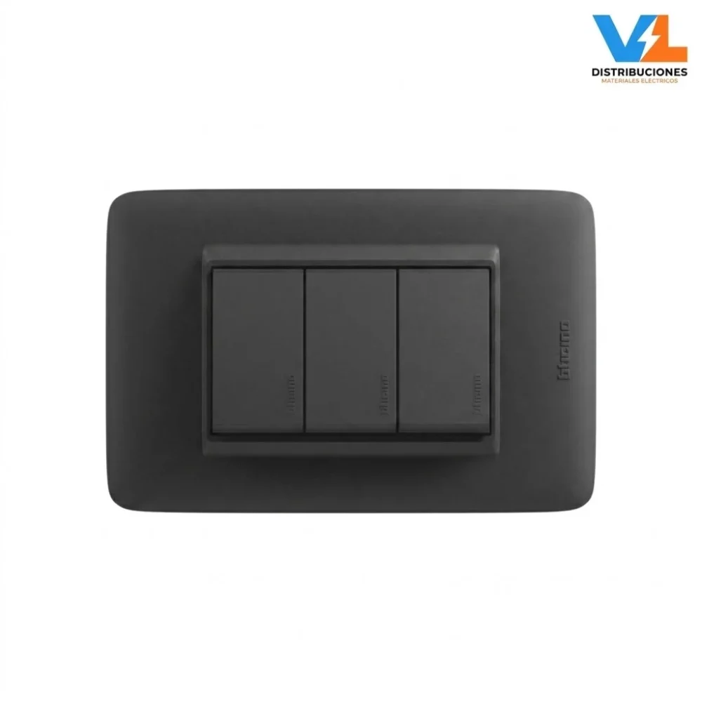 Interruptor 3 Vias Triple Bticino Dplus Negro 10A 250V