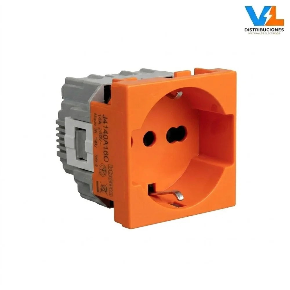 Toma Schuko P40 2P+T 10/16A Matix Go 2 Mod Naranja