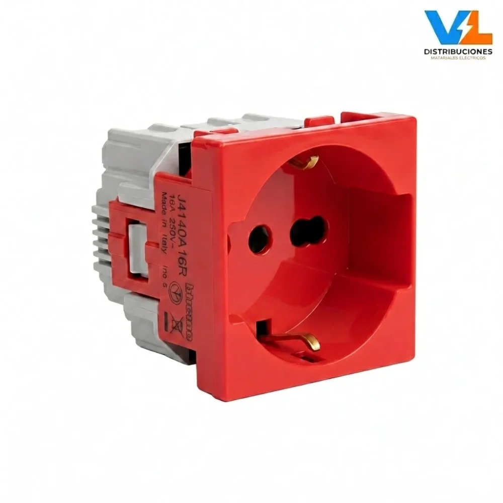 Toma Schuko P40 2P+T 10/16A Matix Go 2 Mod Rojo